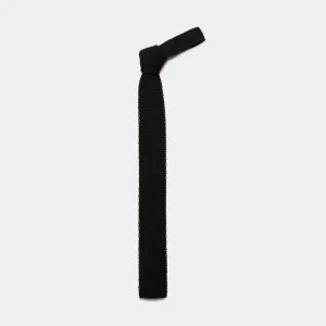 Silk Knit Tie Solid - Black
