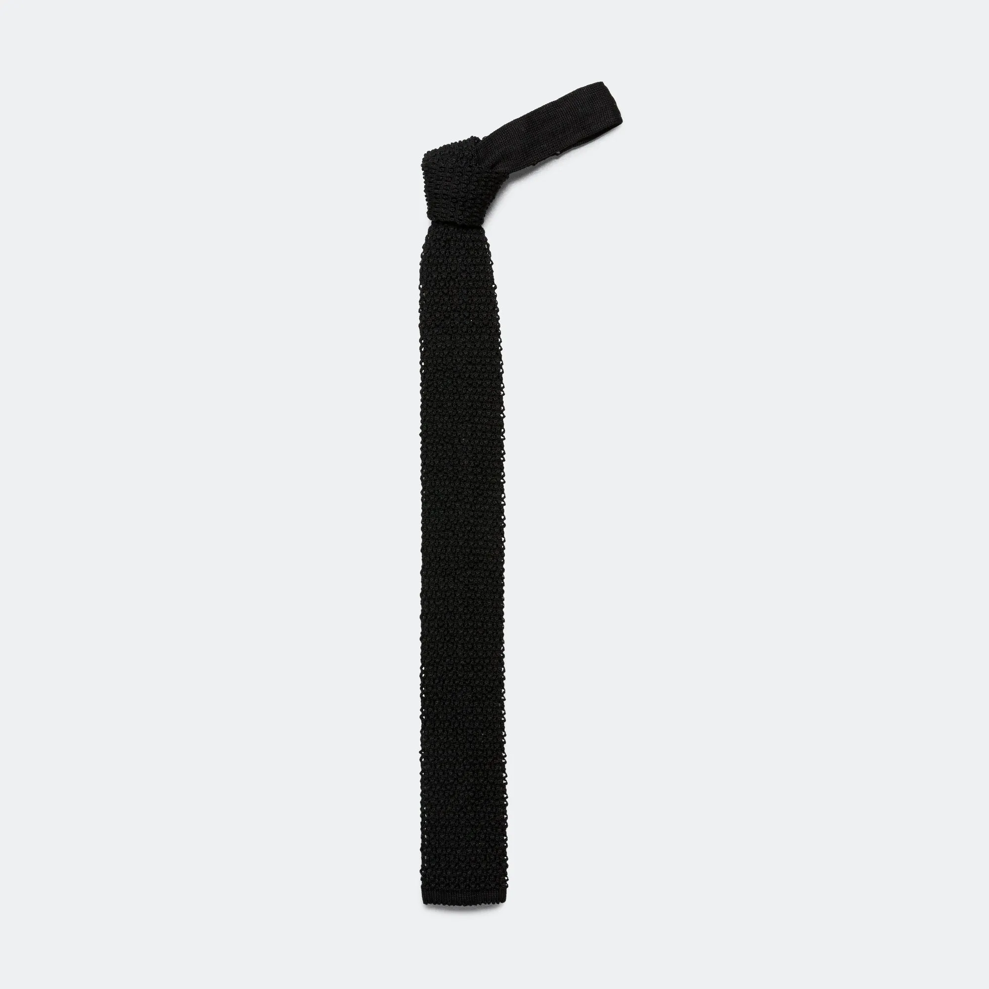 Silk Knit Tie Solid - Black