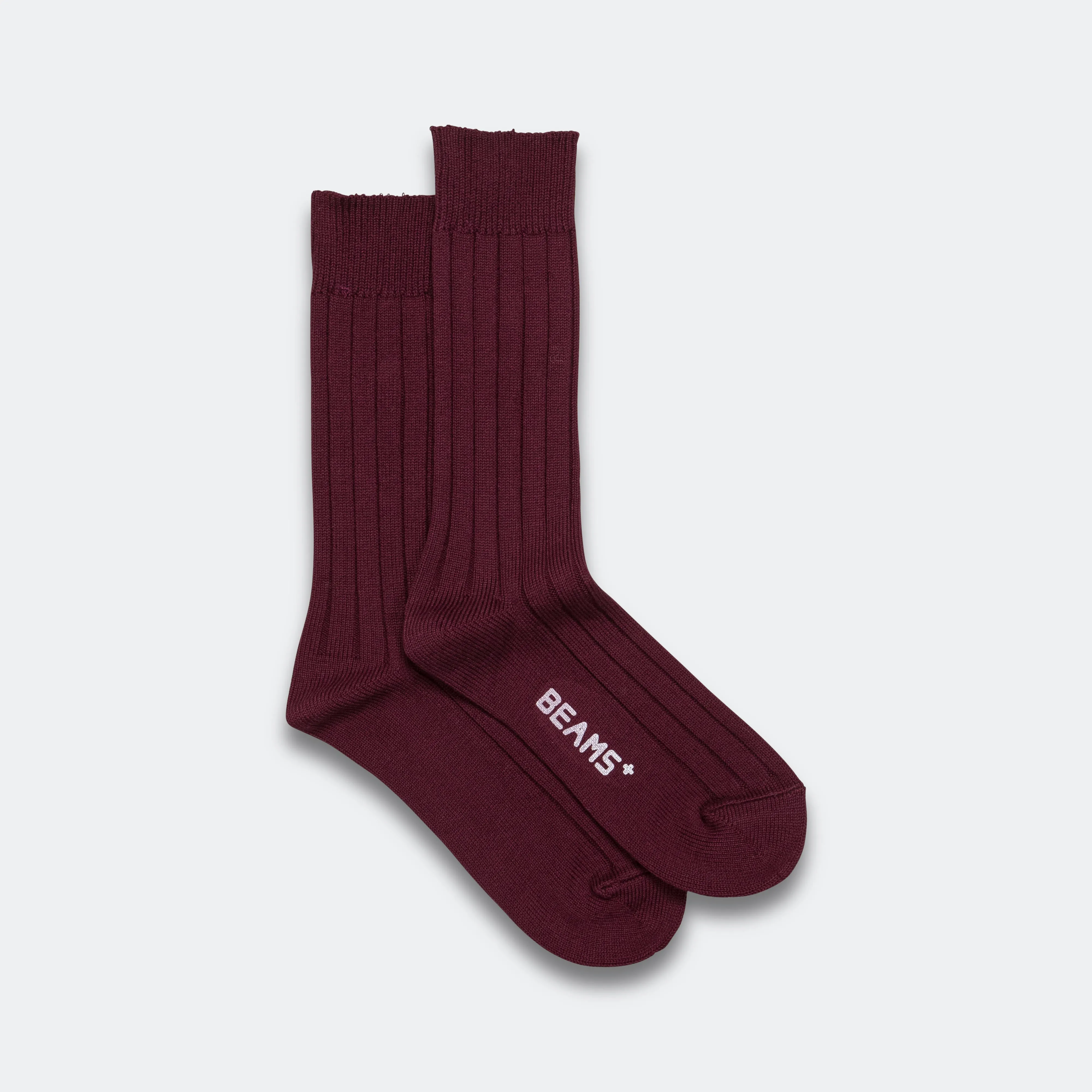 Solid Rib Socks - Burgundy