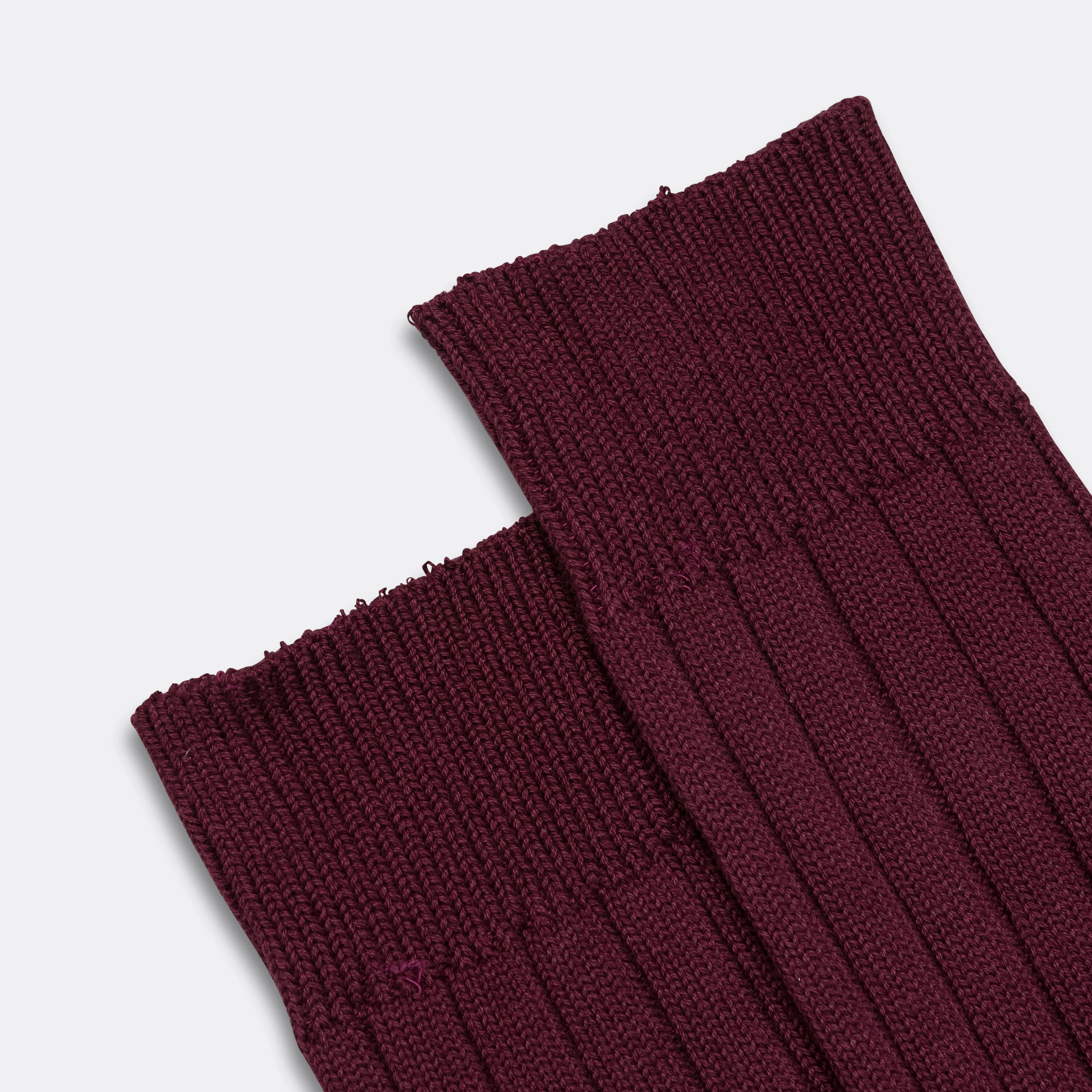 Solid Rib Socks - Burgundy