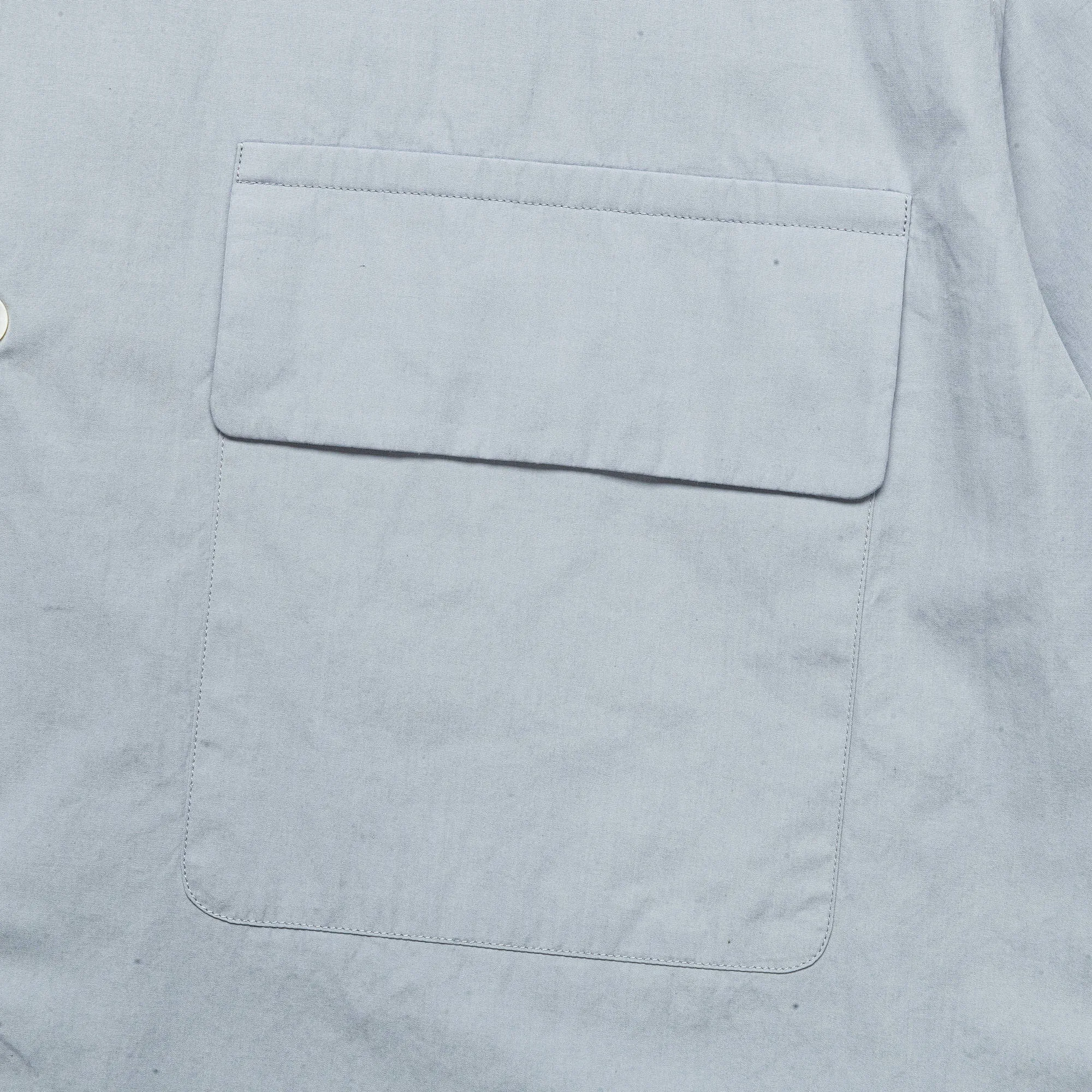 SS Flap Pocket Shirt - Compact Cotton Poplin Pewter