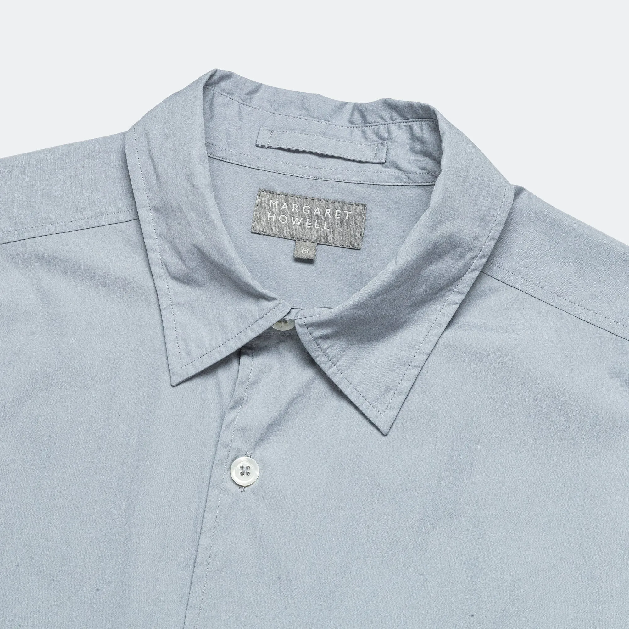 SS Flap Pocket Shirt - Compact Cotton Poplin Pewter