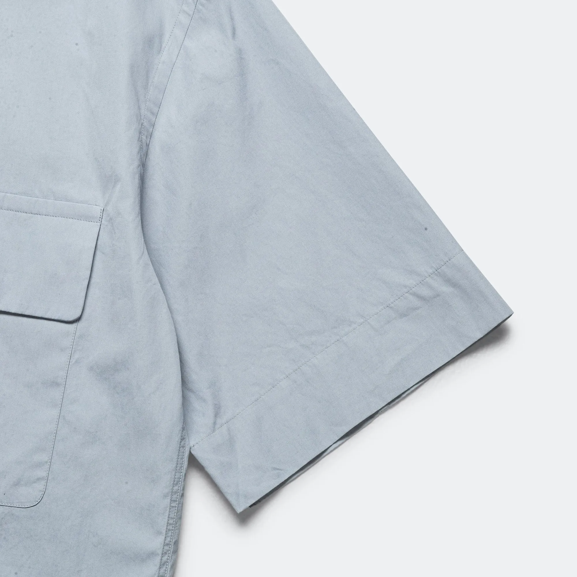 SS Flap Pocket Shirt - Compact Cotton Poplin Pewter