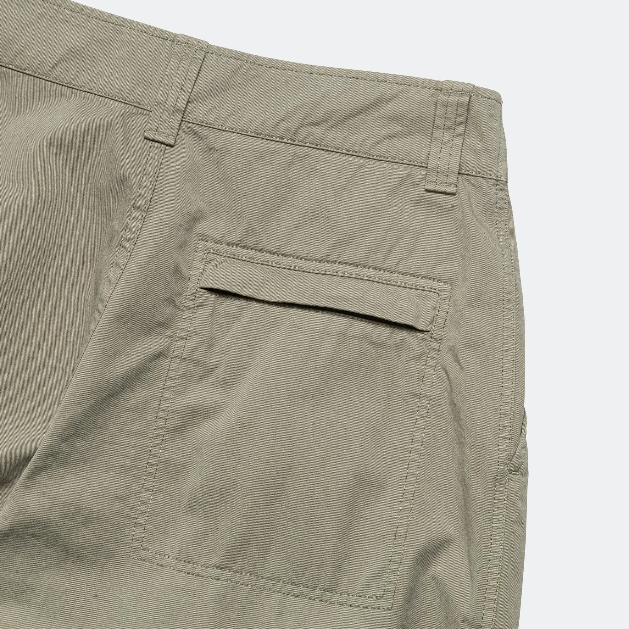 Stitch Pleat Trouser - Tough Cotton Twill Eucalyptus