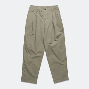 Stitch Pleat Trouser - Tough Cotton Twill Eucalyptus