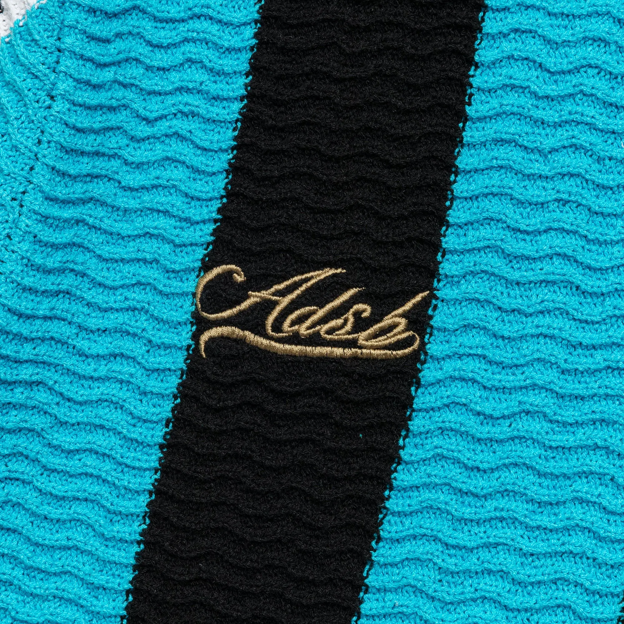 Stripe Soccer Polo Sweater - Black/Blue