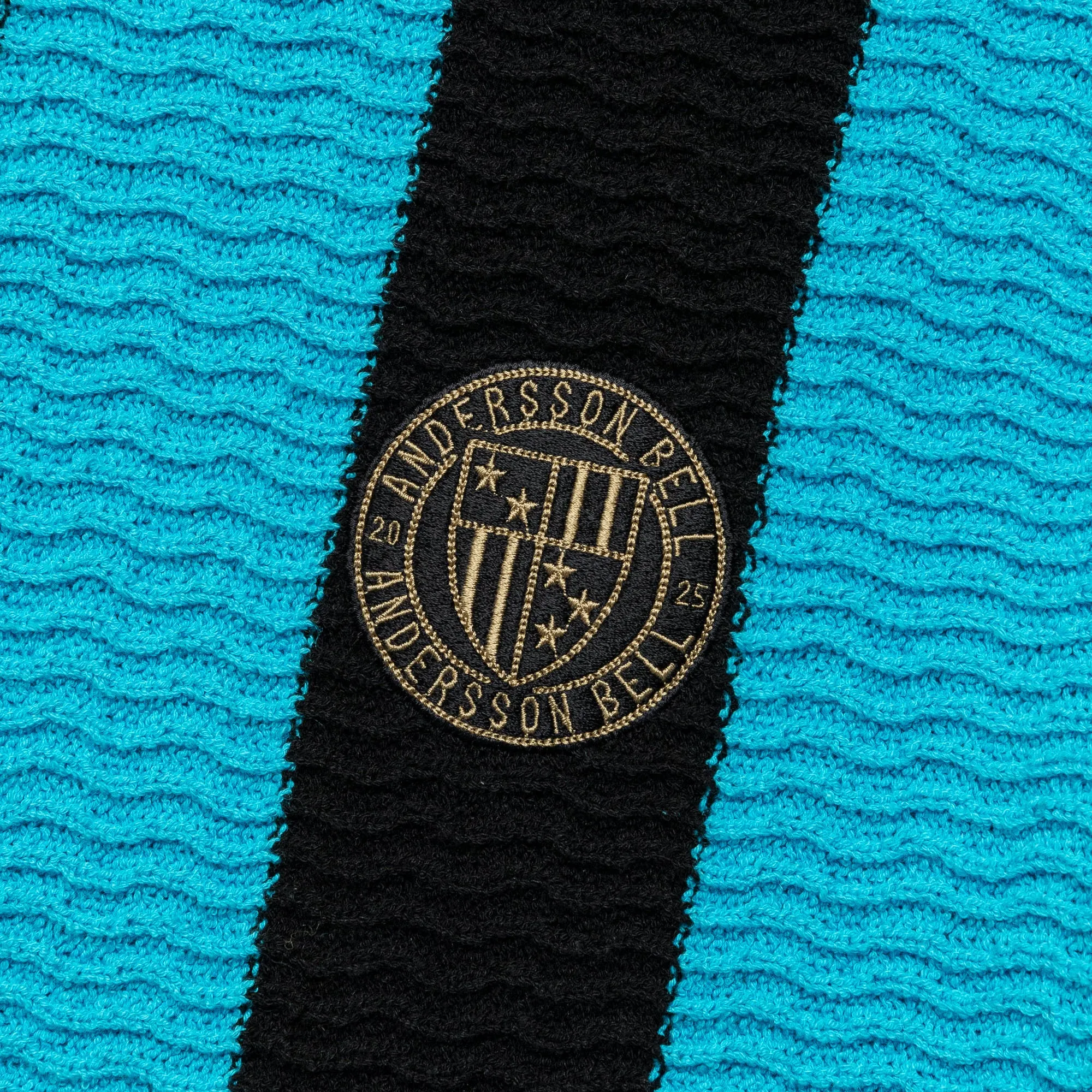 Stripe Soccer Polo Sweater - Black/Blue