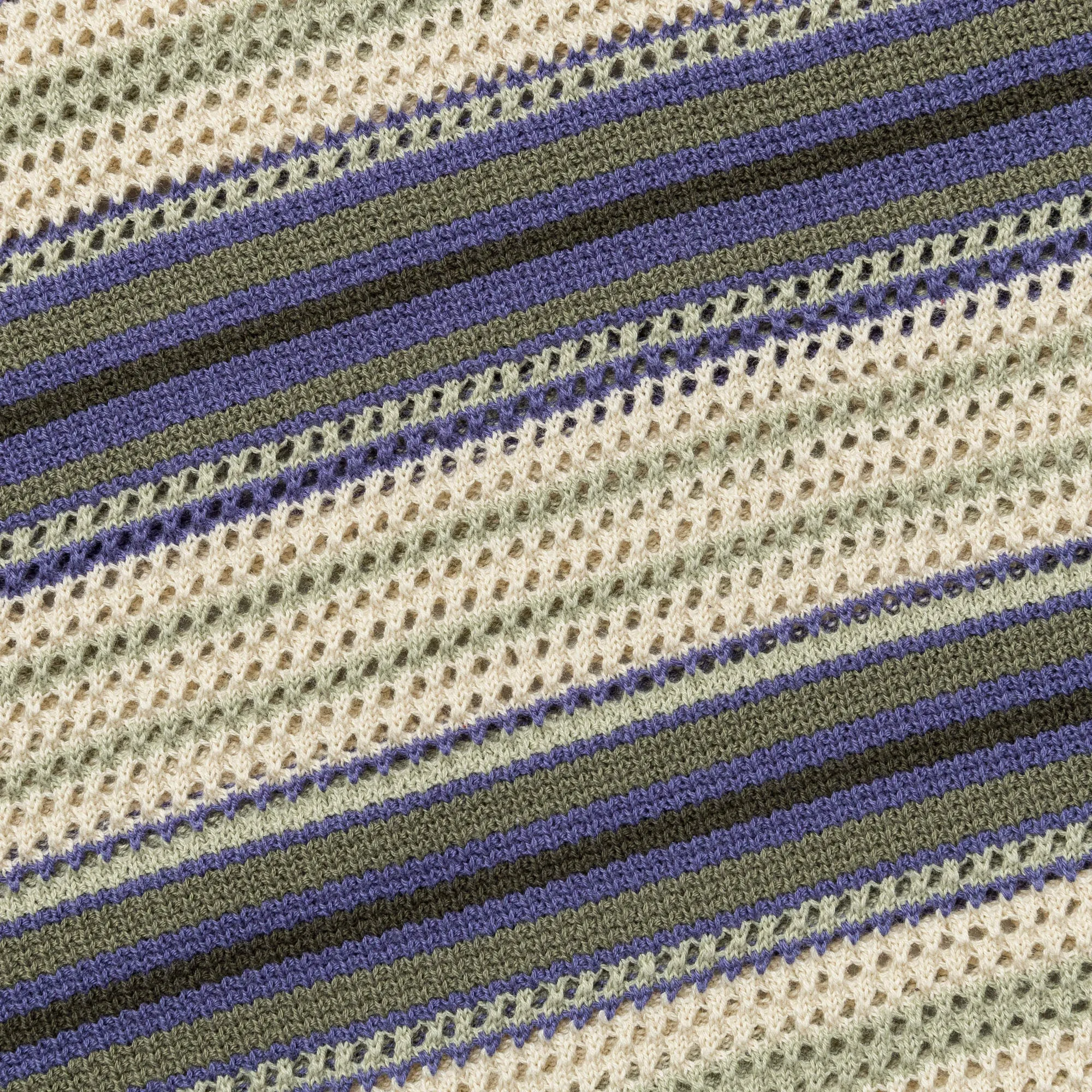 Stripe SS Knit Polo - Ivory
