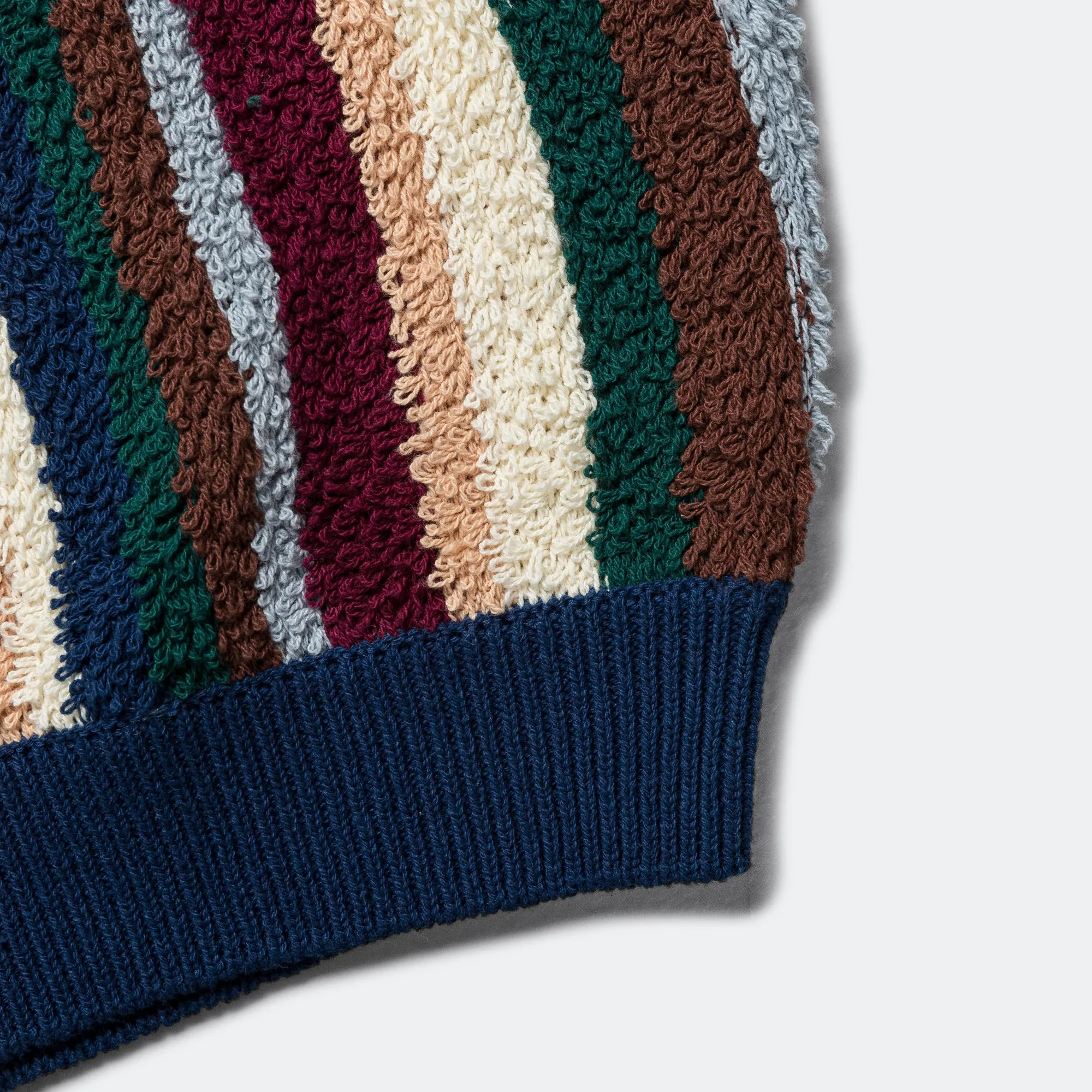 Striped Knit Vest - Navy