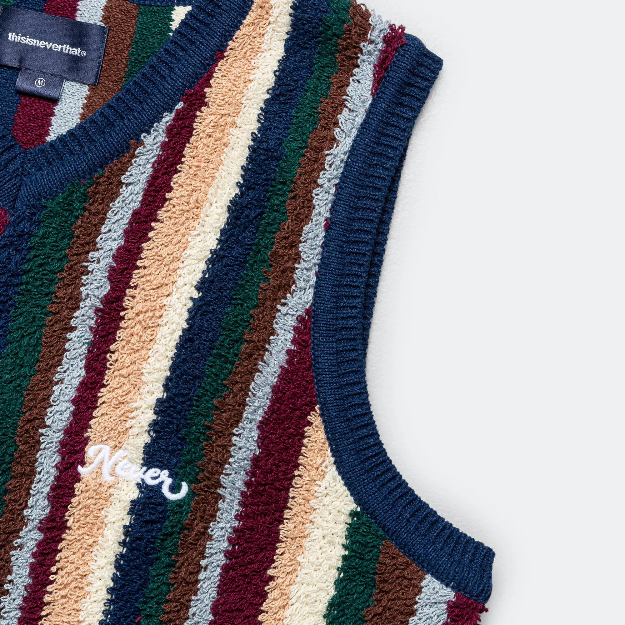 Striped Knit Vest - Navy