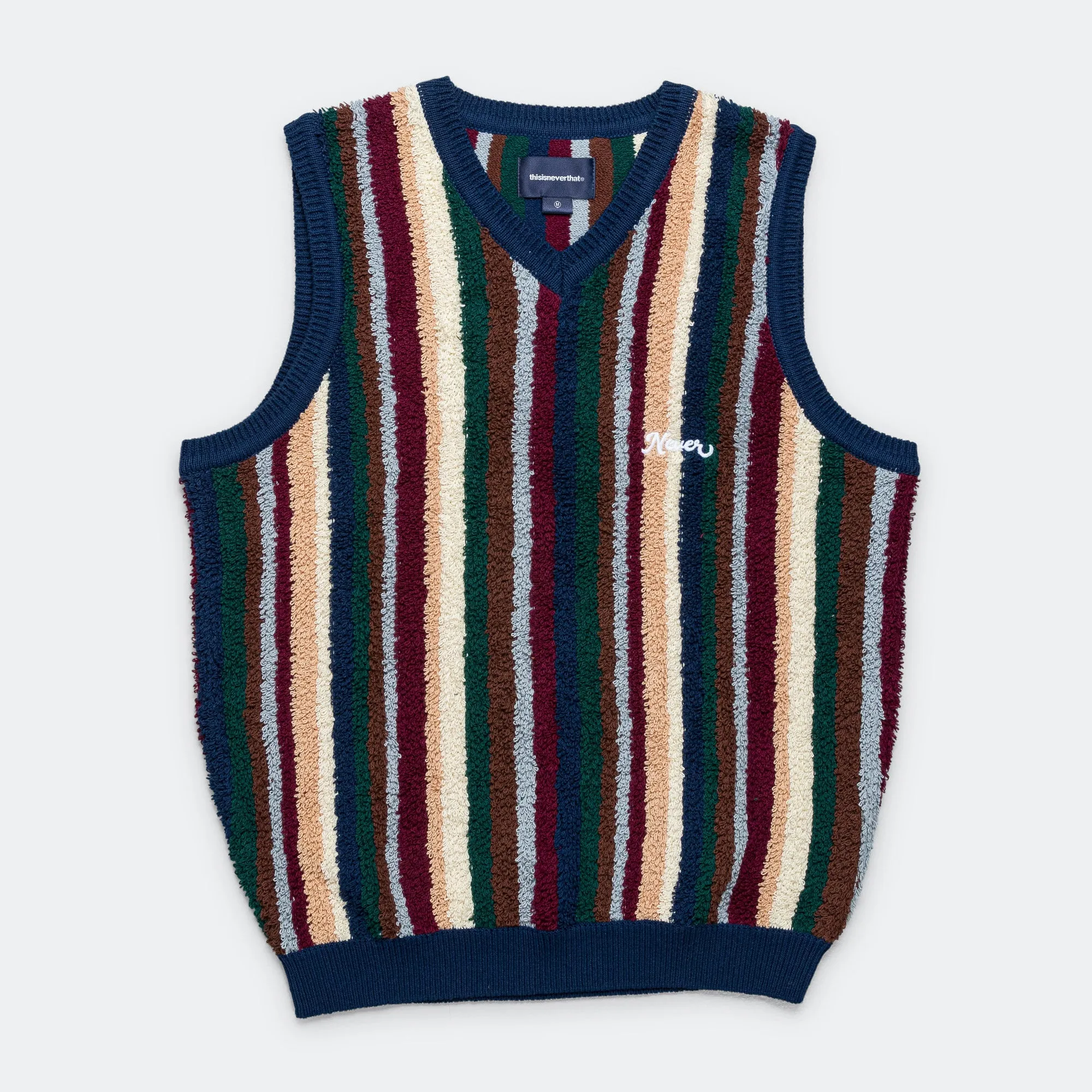 Striped Knit Vest - Navy