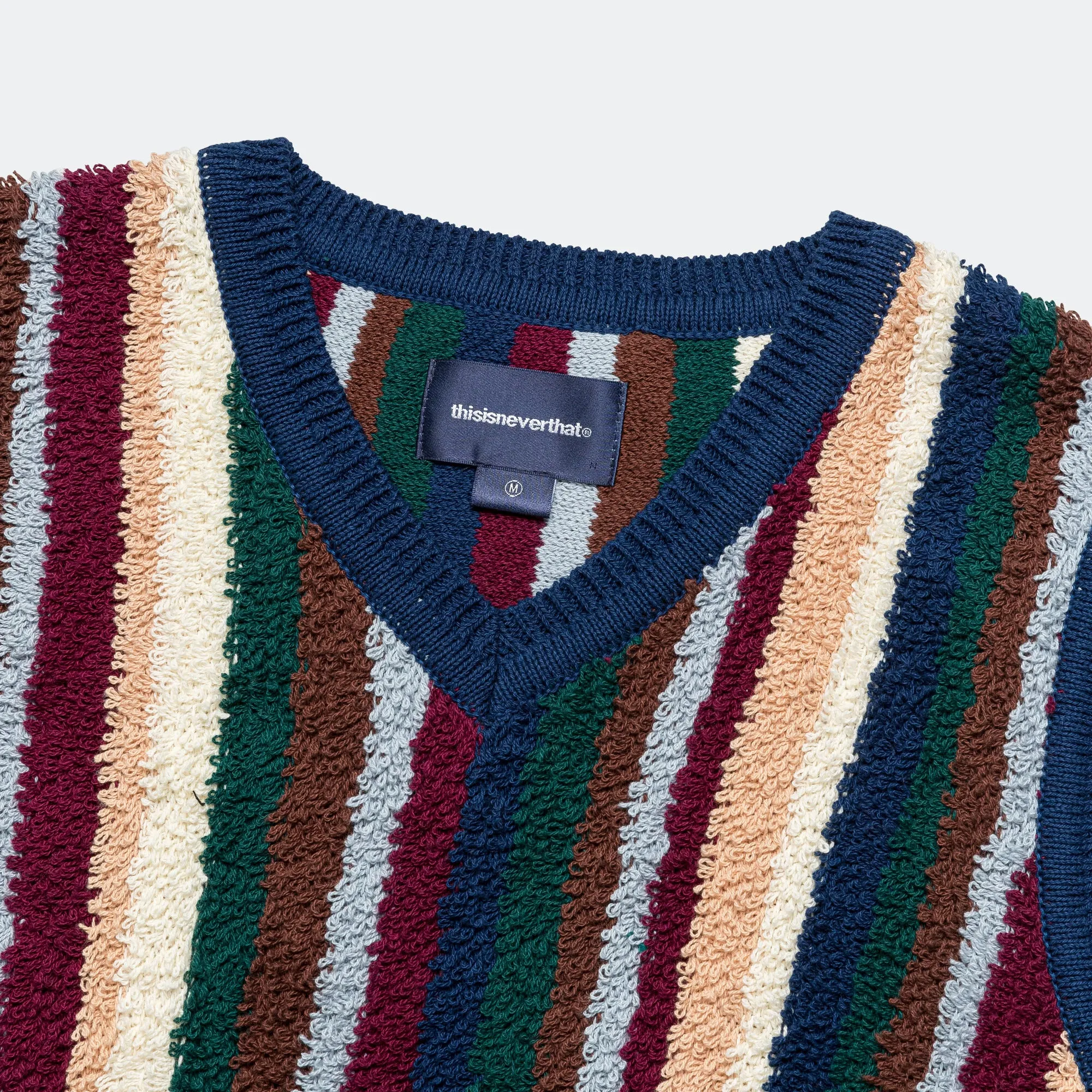 Striped Knit Vest - Navy