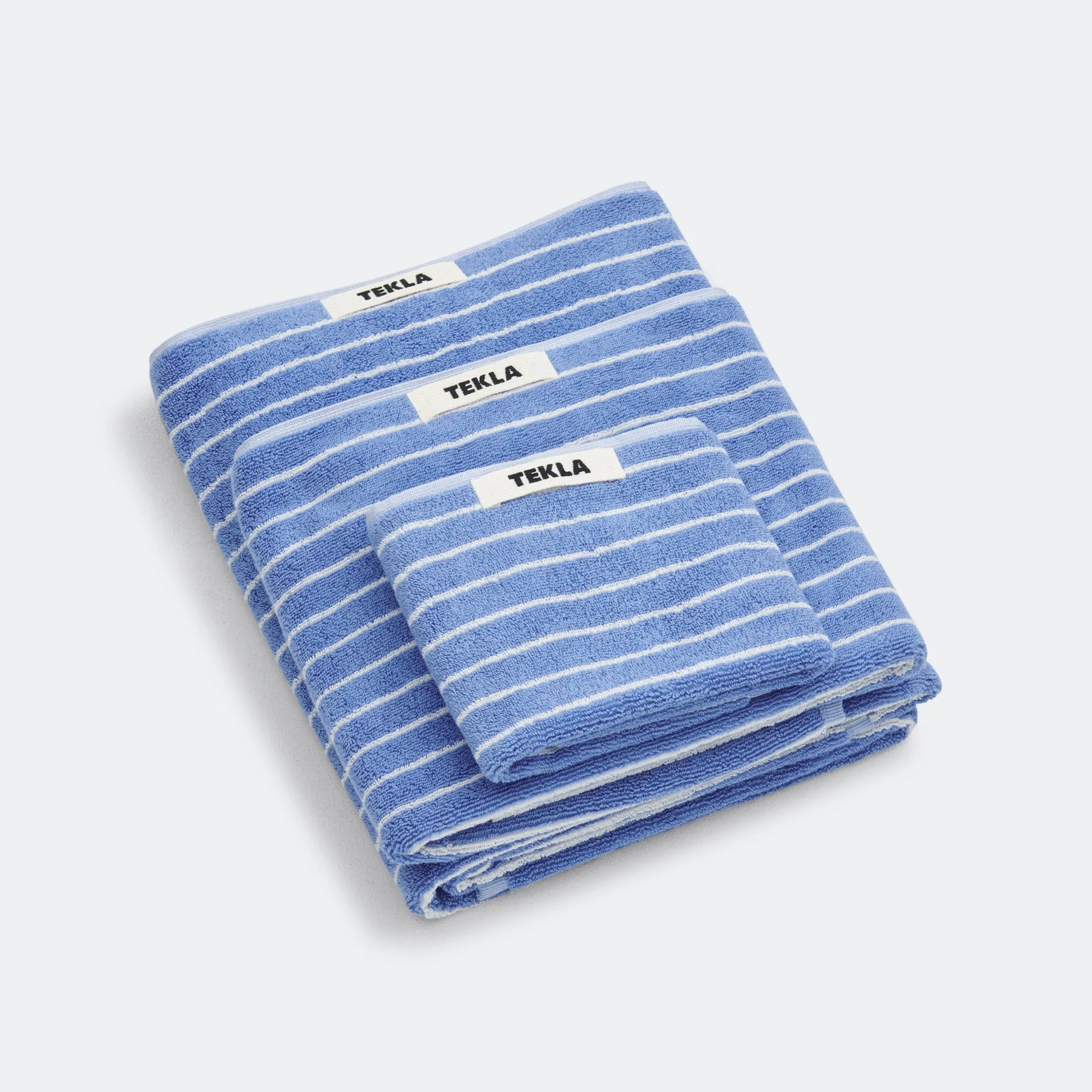 Terry Towel - Clear Blue Stripes