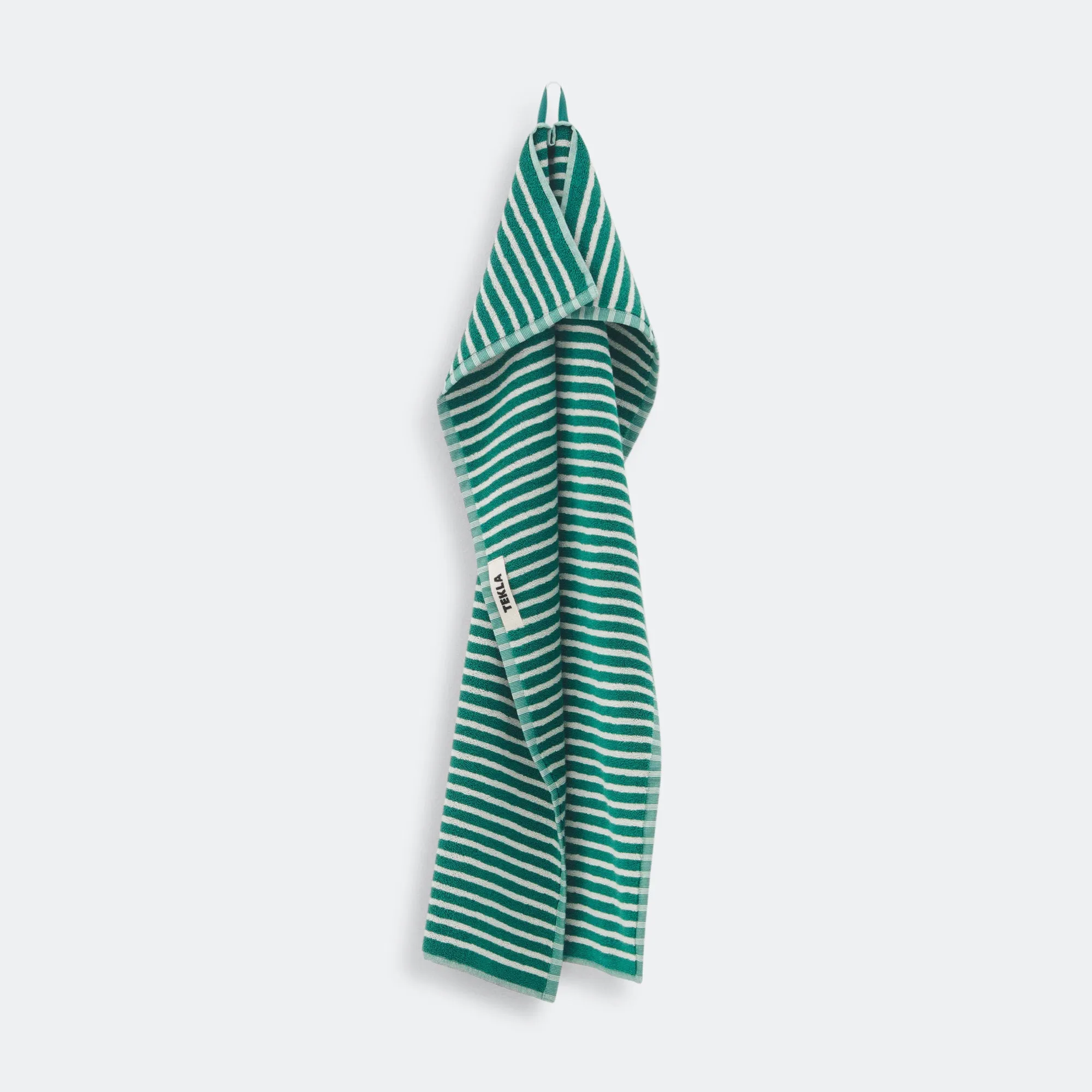 Terry Towel - Teal Green Stripes