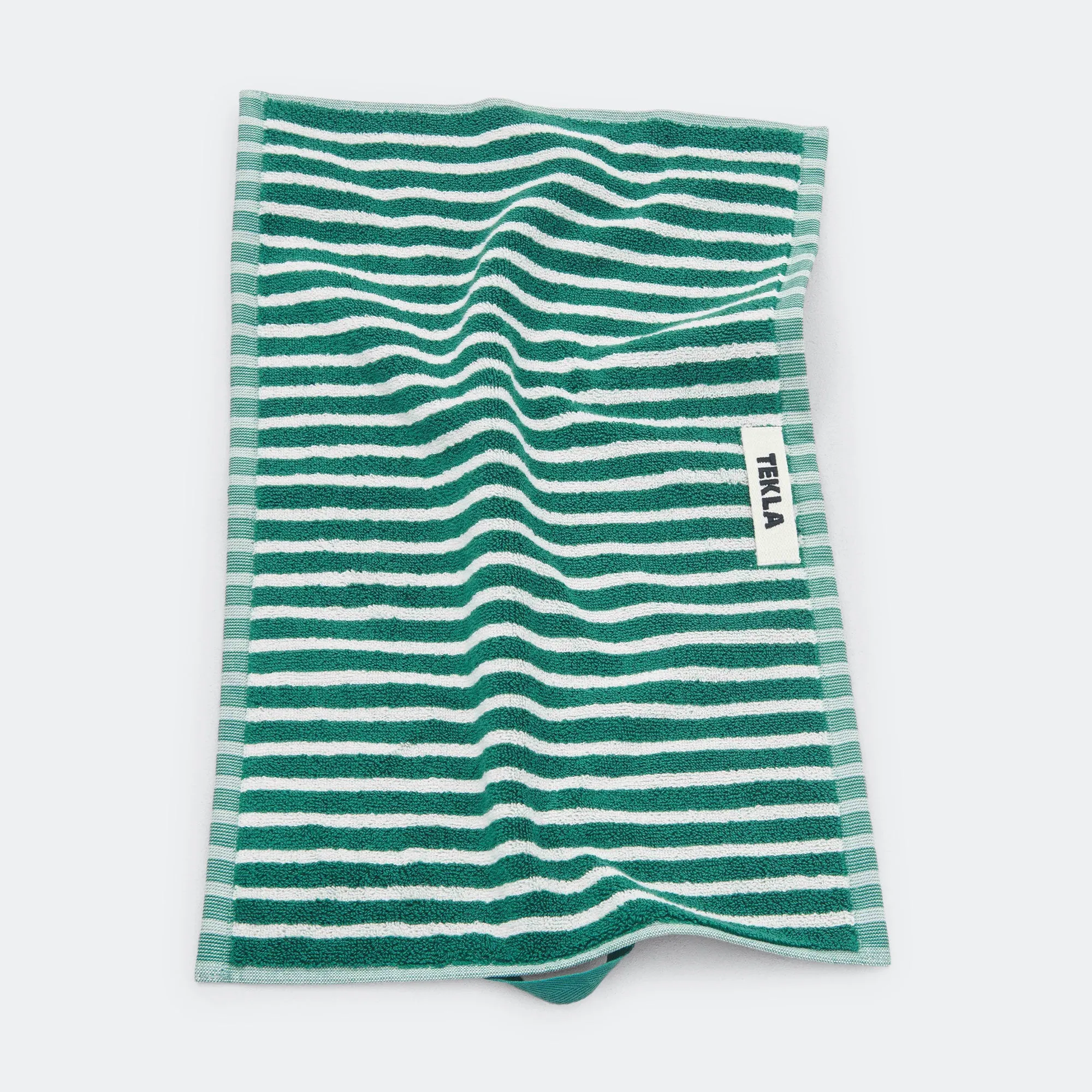 Terry Towel - Teal Green Stripes