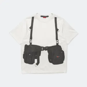 Utility Vest Trompe L'oeil T-Shirt - White