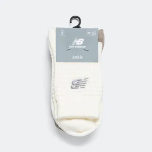 Waffle Ankle Socks 2 Pack - Grey/White