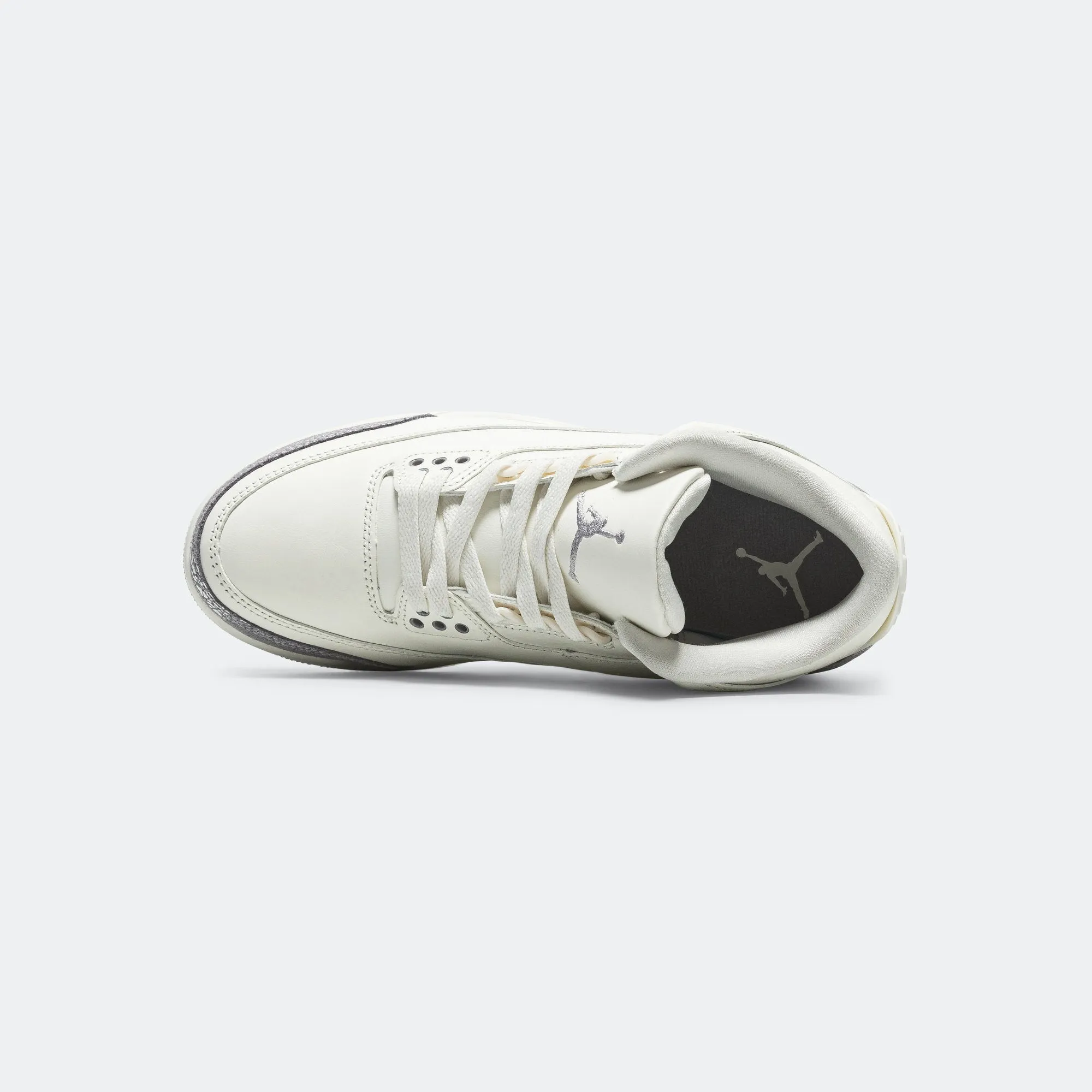 Womens Air Jordan 3 - Sail/Cement Grey-Metallic Silver