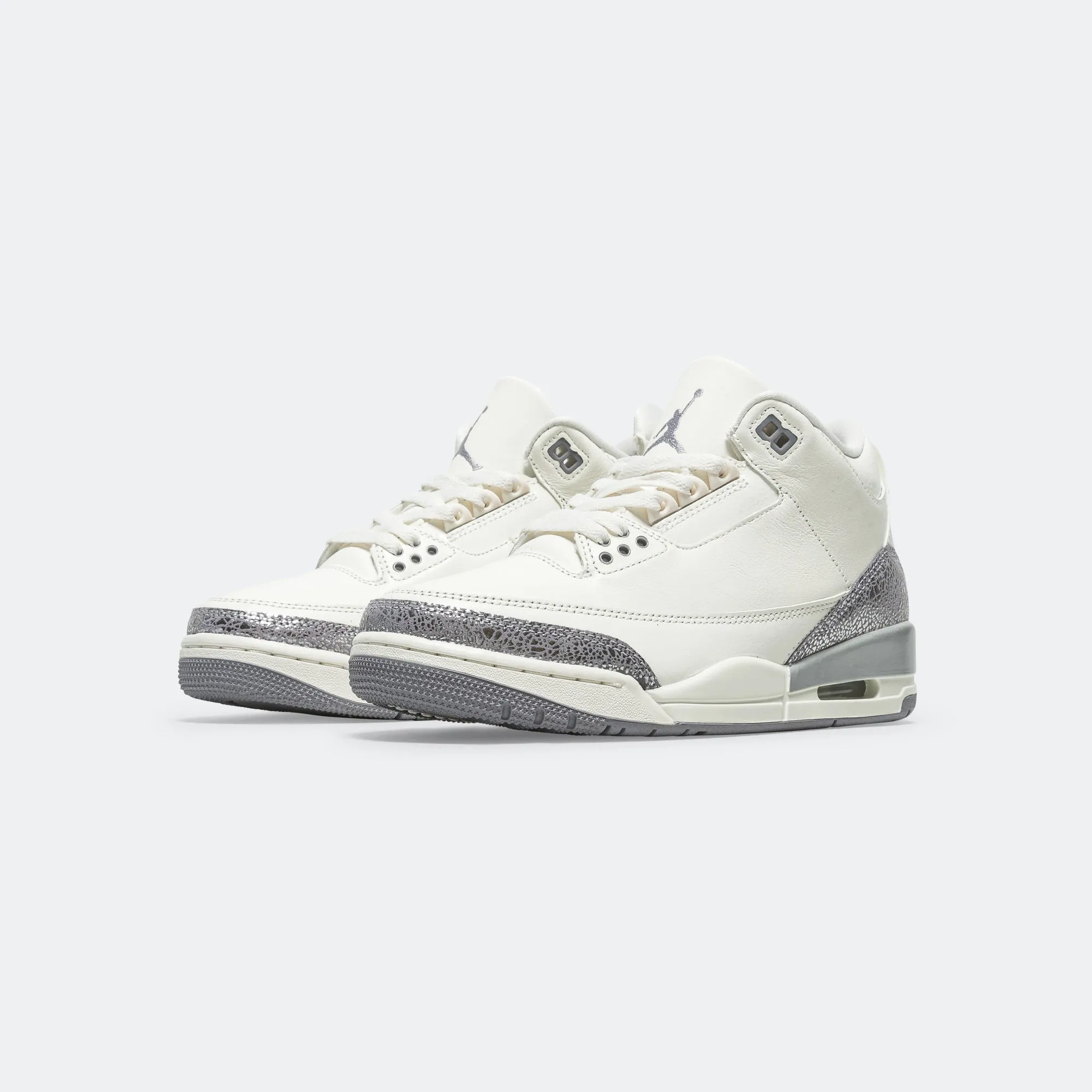 Womens Air Jordan 3 - Sail/Cement Grey-Metallic Silver
