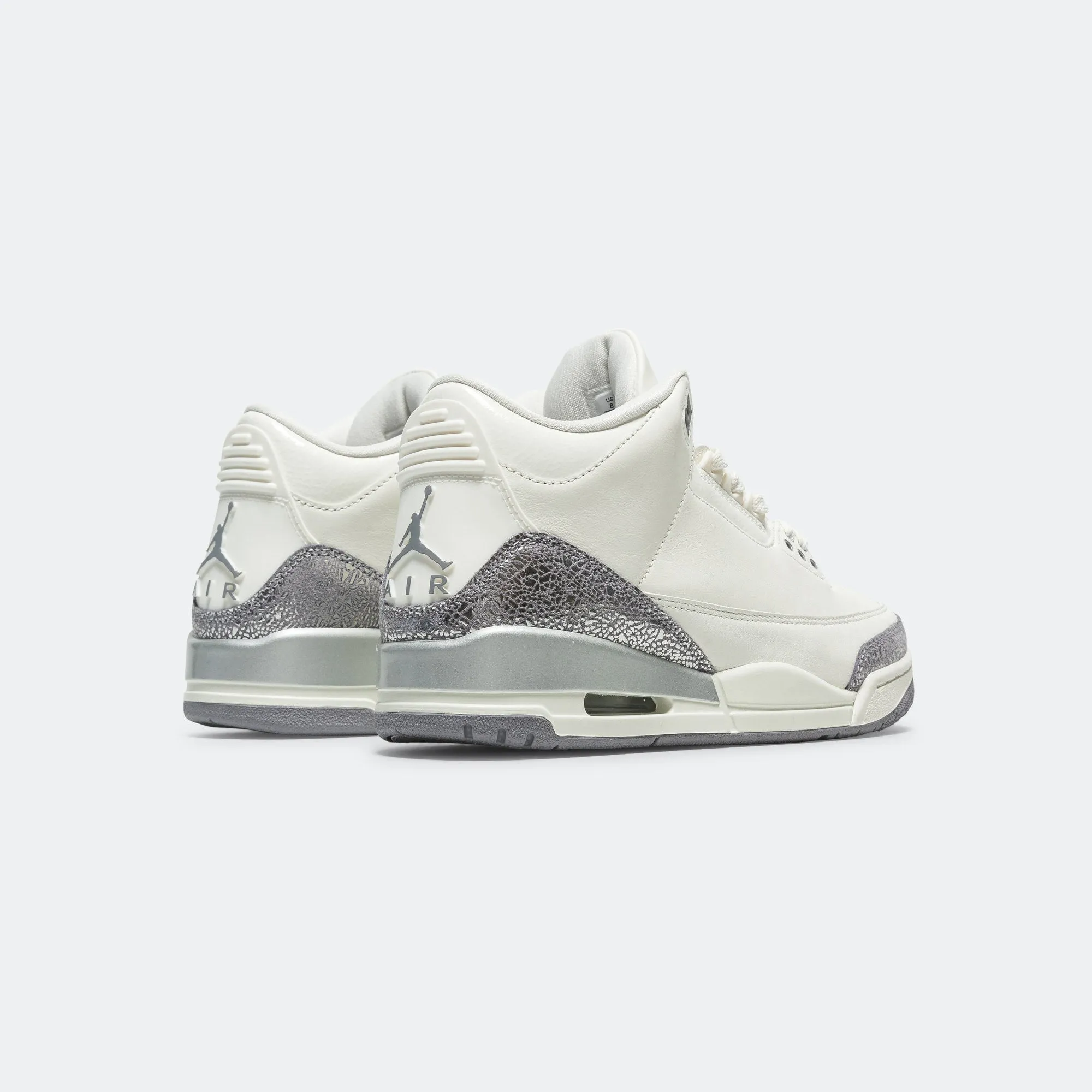 Womens Air Jordan 3 - Sail/Cement Grey-Metallic Silver