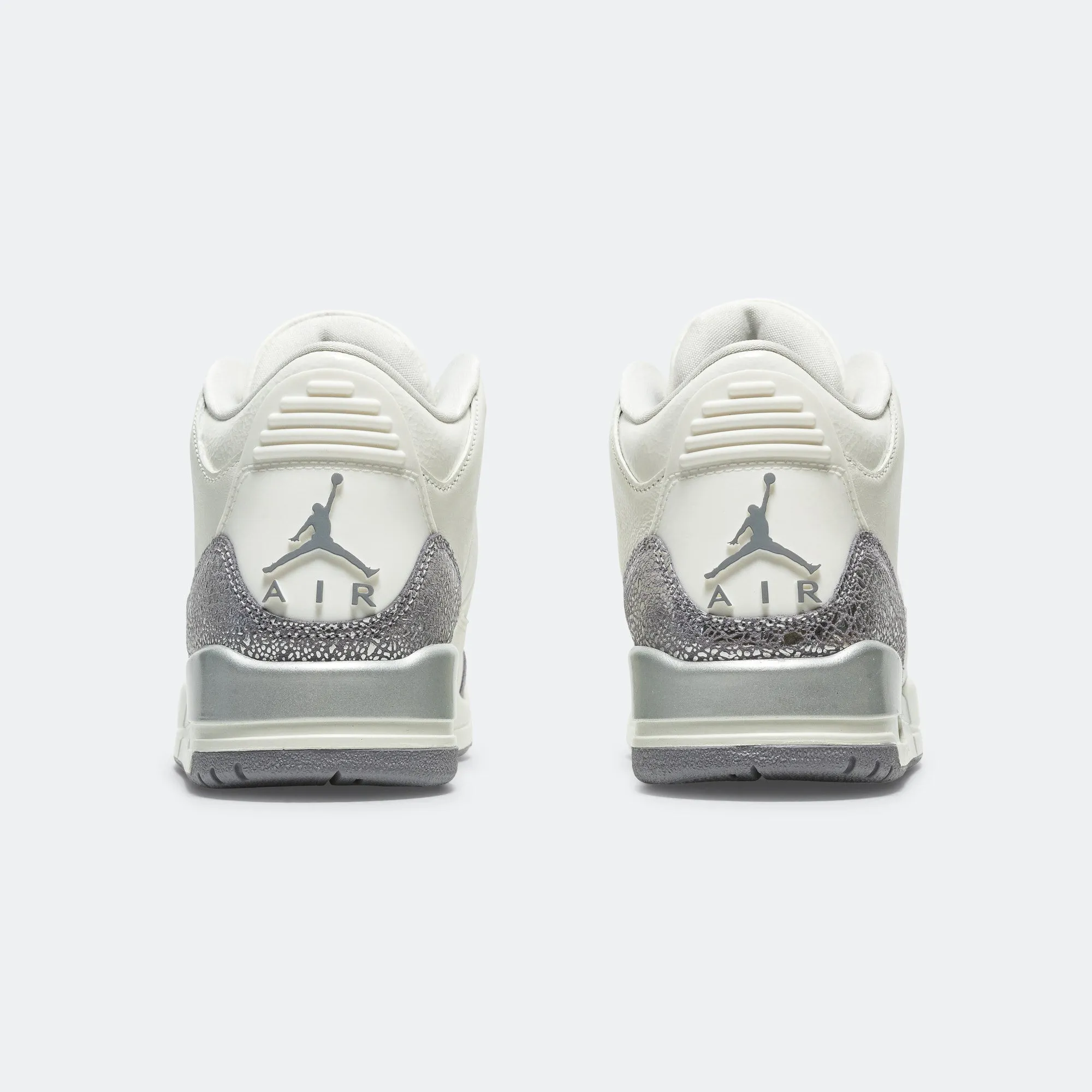 Womens Air Jordan 3 - Sail/Cement Grey-Metallic Silver