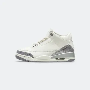 Womens Air Jordan 3 - Sail/Cement Grey-Metallic Silver